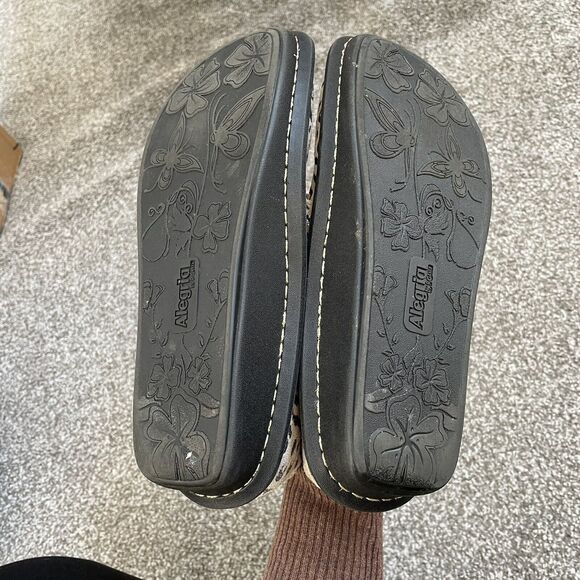 Alegria Feliz Classic Leopard Leather Suede Clogs Women's 38 7.5-8 Comfort Nurse - Picture 6 of 6